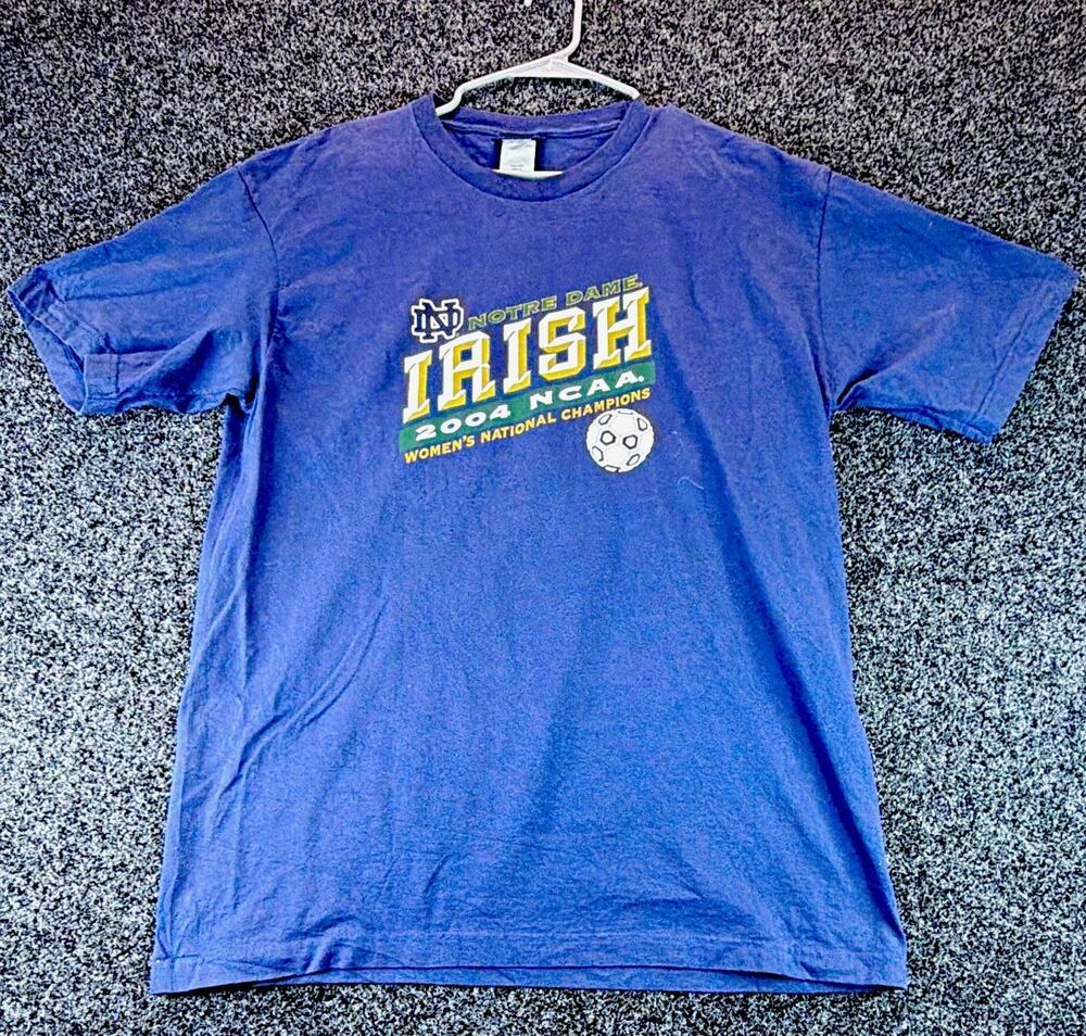 Jansport Notre Dame Fighting Irish 2004 NCAA Women's Champs Soccer Shirt L Blue